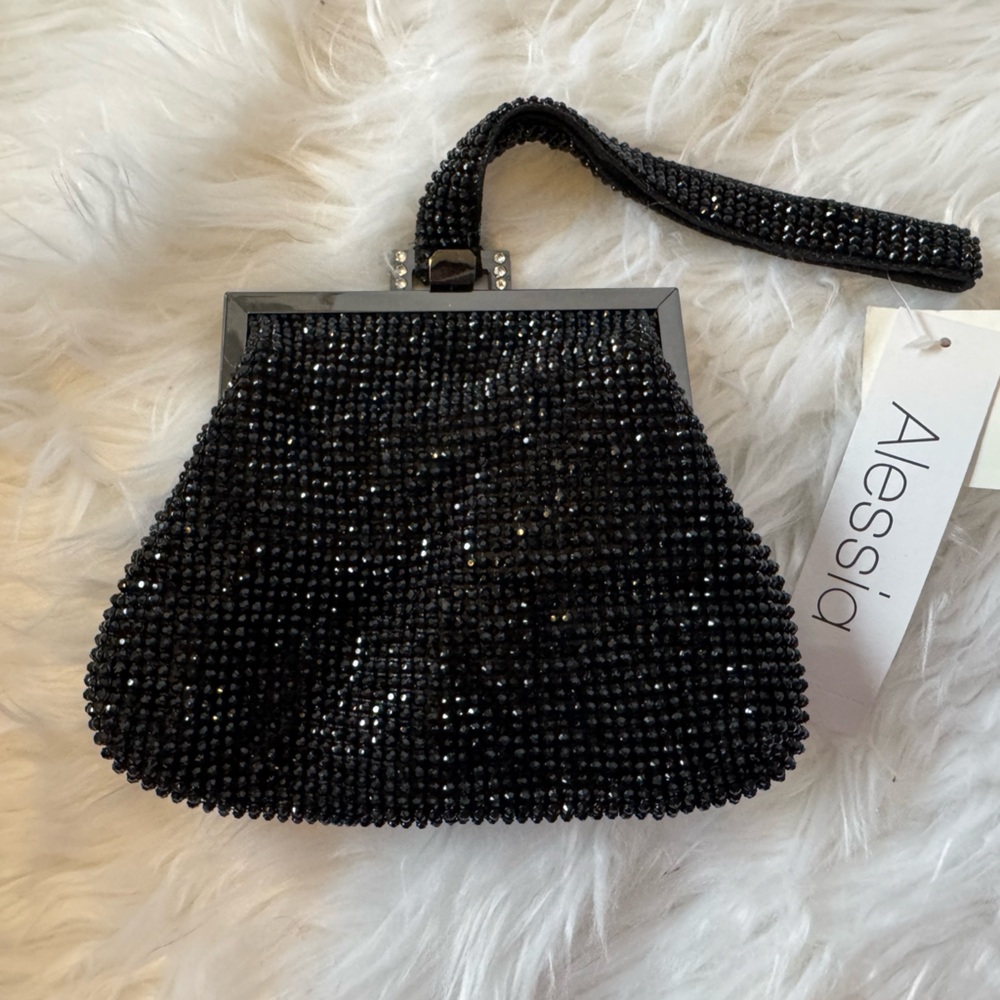 Alessia formal small bag, black with sparkles new with tags
